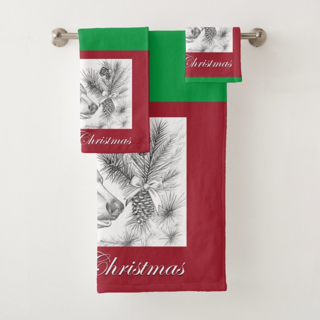 Conjunto De Toalhas Urso Preto Feliz Natal (Insitu)