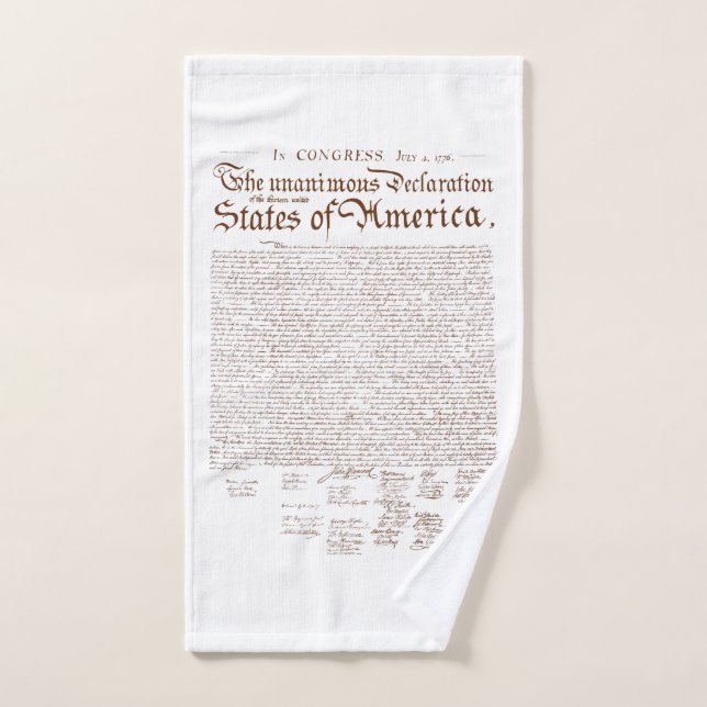 Conjunto De Toalhas US Declaration of Independence (Toalha de mão)