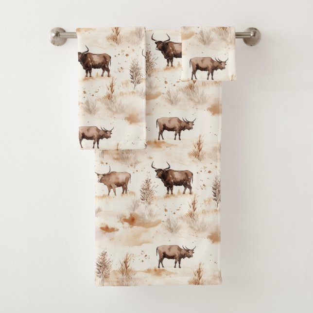 Conjunto De Toalhas Vaca Highland do Sudoeste Ocidental (Insitu)