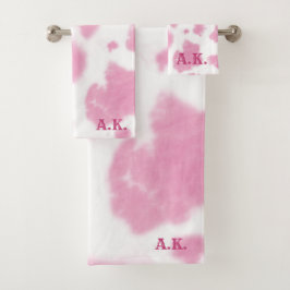 Conjunto De Toalhas Vaca rosa-branca Impressão do Rodeio Ocidental