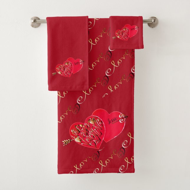 Conjunto De Toalhas Valentine's Hearts (Insitu)