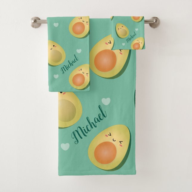 Conjunto De Toalhas Vamos Kawaii Avocados Padrão de Vocuddle (Insitu)