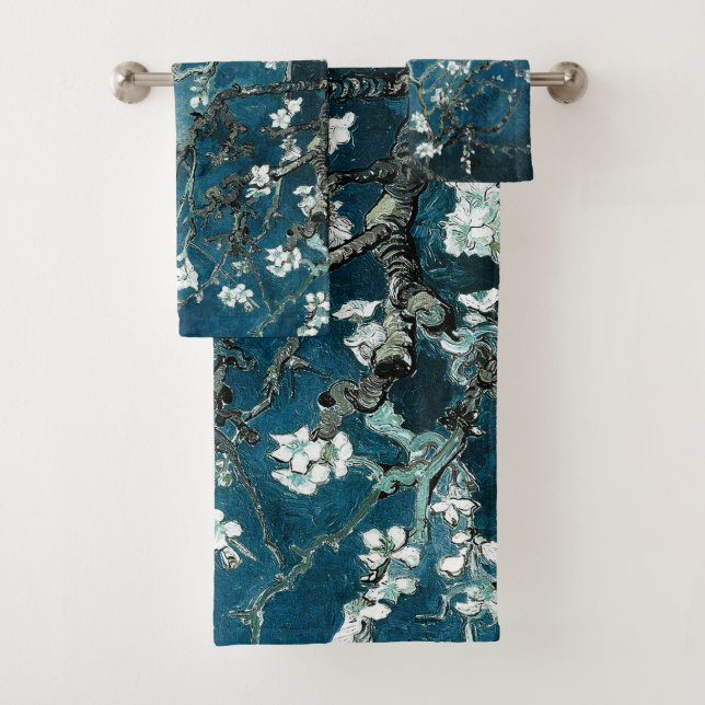 Conjunto De Toalhas Van Gogh Almond Blossoms : Teal Escuro (Insitu)