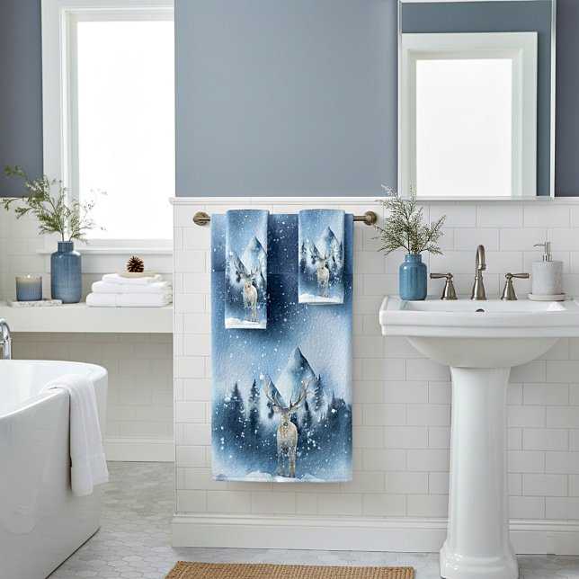 Conjunto De Toalhas Veado de água e feriado de neve (Criador carregado)