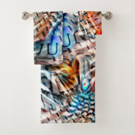 Conjunto De Toalhas Veludo ou plumagem cor-de-rosa brilhante