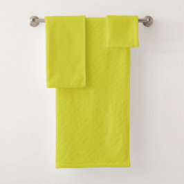 Conjunto De Toalhas Verde amarelo claro neon texturizado