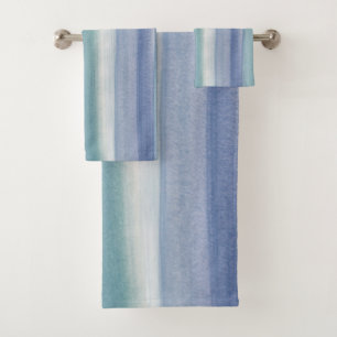 Conjunto De Toalhas Verde Azul Aquarela Sonho #1 #pintura #decor