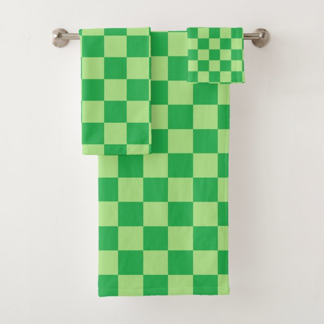 Conjunto De Toalhas Verde Checkered (Insitu)