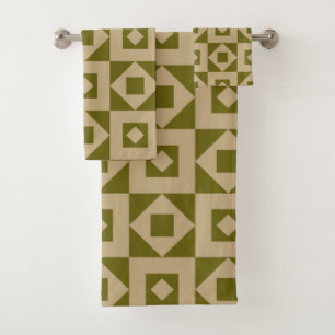 Conjunto De Toalhas Verde-de-Coleta Minimalista