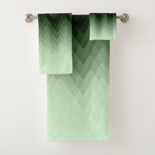 Conjunto De Toalhas Verde escuro e ziguezague da menta.travesseiro dec