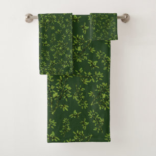 Conjunto De Toalhas Verde escuro espinho negro
