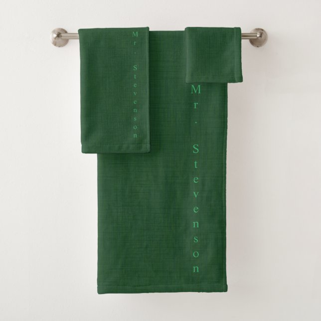 Conjunto De Toalhas Verde escuro texturizado (Insitu)