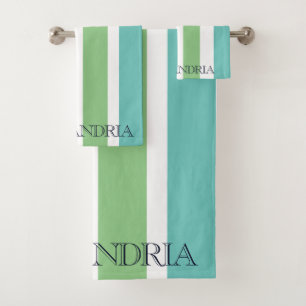 Conjunto De Toalhas Verde Estiloso Pastel de Verão Vintage Personaliza