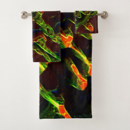 Conjunto De Toalhas Verde esvaziado de fogo