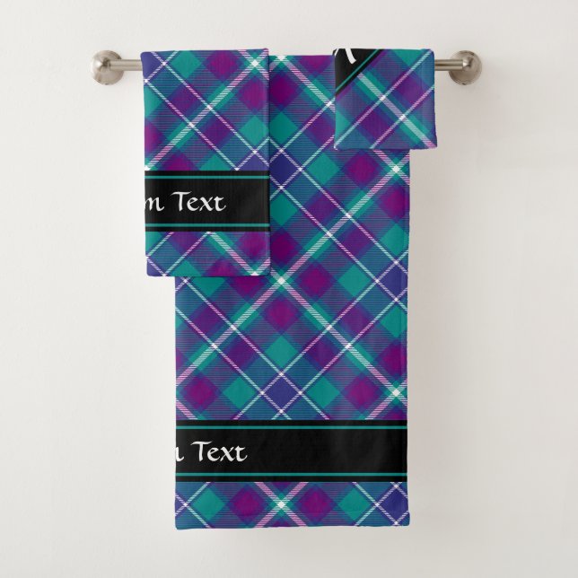 Conjunto De Toalhas Verde marinho, Roxo e Tartan Azul (Insitu)