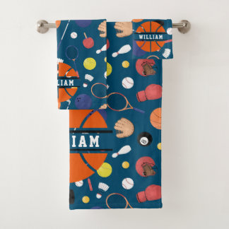 Conjunto De Toalhas Verde moderno campeão desportivo personalizado Kid