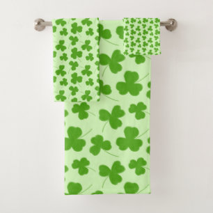 Conjunto De Toalhas Verde-padrão de Shamrock bonito