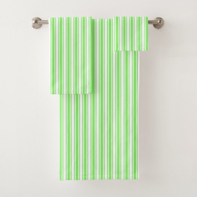 Conjunto De Toalhas Verdes limões e faixas brancas de doces (Insitu)
