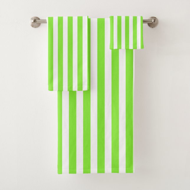 Conjunto De Toalhas Verdes limões e faixas brancas de doces (Insitu)