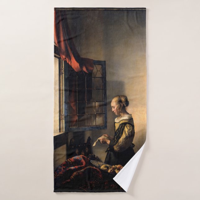 Conjunto De Toalhas Vermeer - Rapariga lendo uma carta em uma janela a (Toalha de Banho)