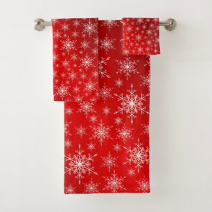 Conjunto De Toalhas vermelho,branco,estrela, estrelas, Natal + Amostra