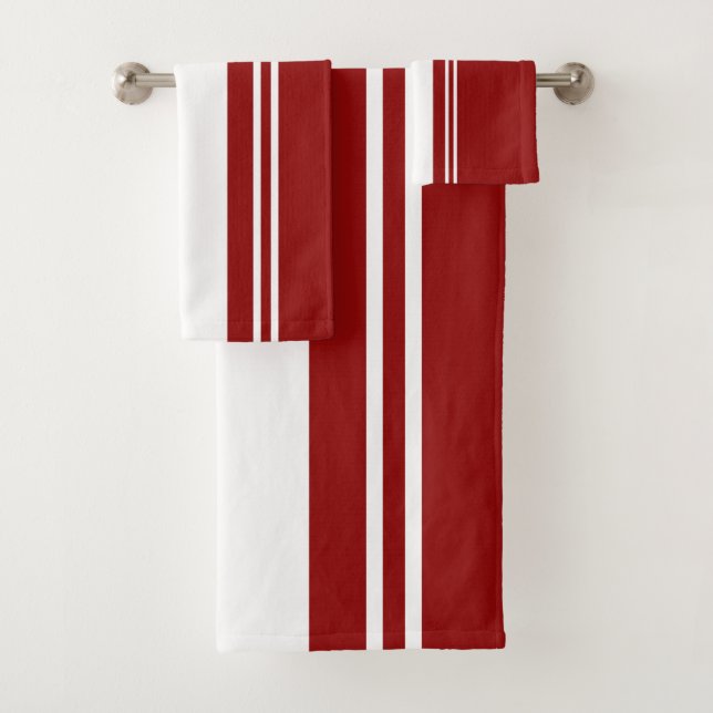 Conjunto De Toalhas Vermelho e Branco (Insitu)