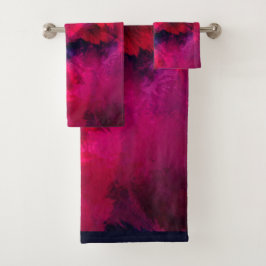 Conjunto De Toalhas Vermelho escuro e roxo, preto e Abstrato moderno