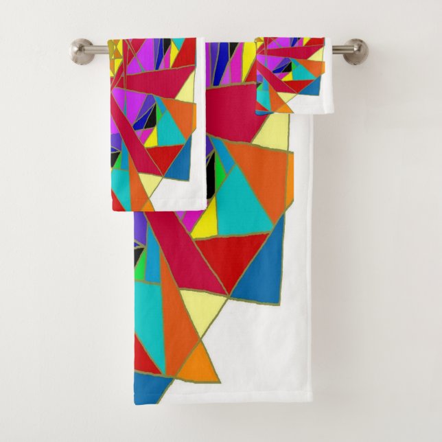 Conjunto De Toalhas Vermelho Fuchsia Laranja Amarelo Verde Azul Violet (Insitu)