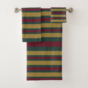 Conjunto De Toalhas Vermelho Verde E Dourado Natal Tirado