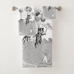 Conjunto De Toalhas Viagem de Balões de Gatos, Louis Wain