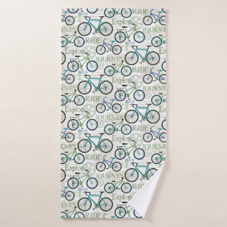 Conjunto De Toalhas Viagem de Bicicleta Azul e Branco