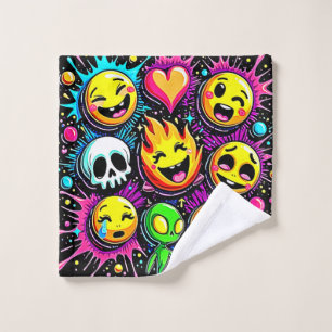 Conjunto De Toalhas Vibrant Emoji Pop Art