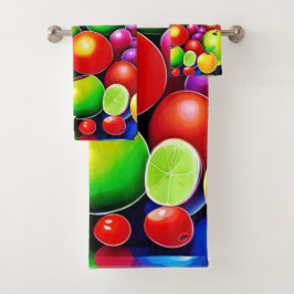 Conjunto De Toalhas Vibrant Fruta Medley Art