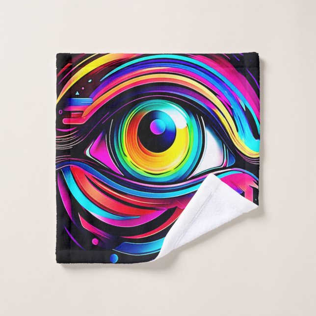 Conjunto De Toalhas Vibrant Psychedelic Eye Art (Pano de lavar)