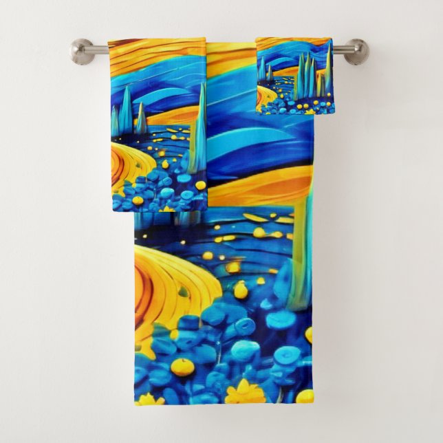 Conjunto De Toalhas Vibrant Starry Trabalho de arte (Insitu)