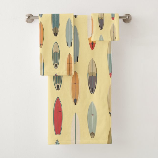 Conjunto De Toalhas Vida de Surf | Impressão Retro de Prancha de Surf  (Insitu)