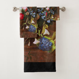 Conjunto De Toalhas Vida Estática Flor De Tulipas E Violetas De Rosa