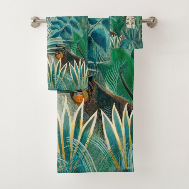 Conjunto De Toalhas Vida selvagem na pintura tropical da selva (Insitu)