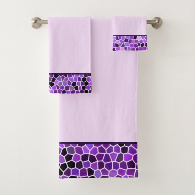 Conjunto De Toalhas Vidro manchado roxo (Insitu)