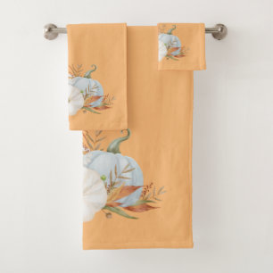 Conjunto De Toalhas Vigneta De Pumpkins E Folhas De Banho
