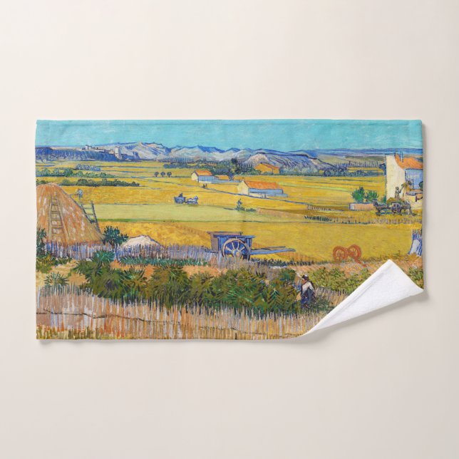 Conjunto De Toalhas Vincent van Gogh - Colheita em La Crau (Toalha de mão)