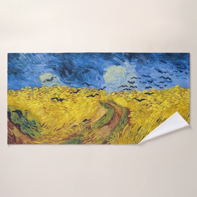 Conjunto De Toalhas Vincent van Gogh - Wheatfield com Crows (Toalha de Banho)