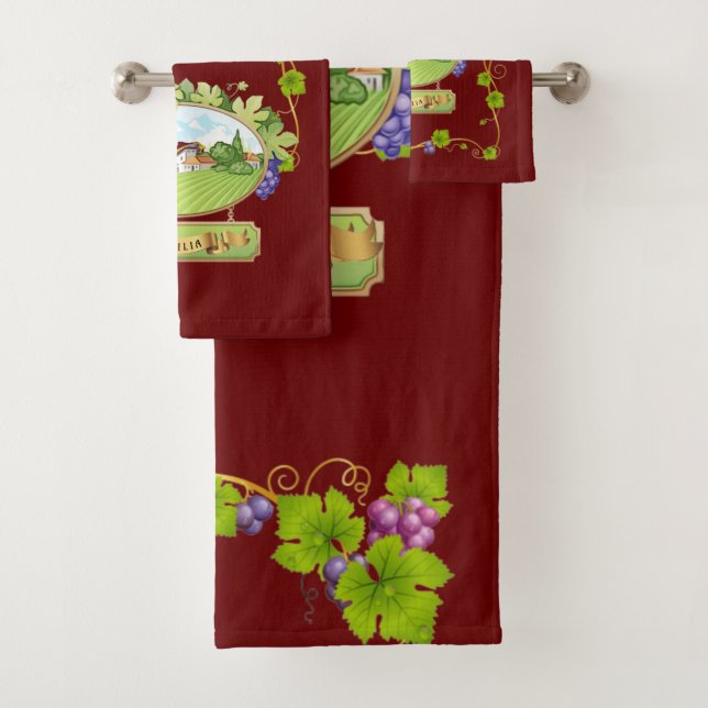 Conjunto De Toalhas Vinhedo Siciliano  (Insitu)