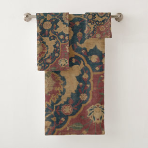 Conjunto De Toalhas Vintage Antique Oriental - Padrão Vermelho Persa O