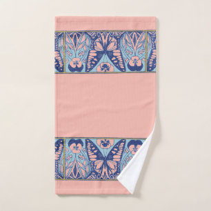 Conjunto De Toalhas Vintage Art Nouveau Borboletas e Pansias