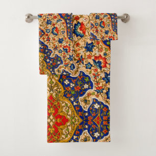 Conjunto De Toalhas Vintage - Arte Floral Persa Colorida