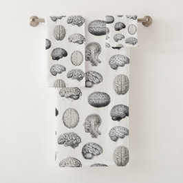 Conjunto De Toalhas Vintage Brain Anatomy Biology Illustrations