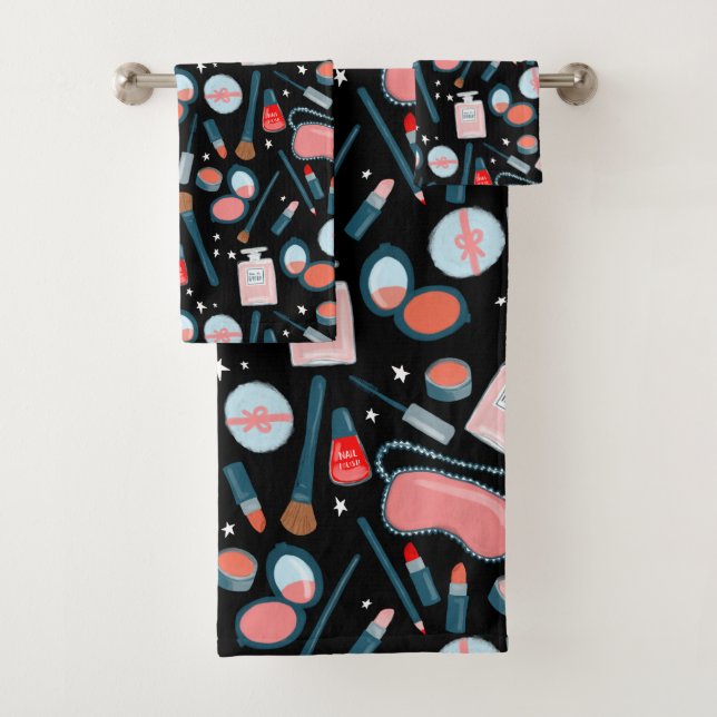 Conjunto De Toalhas Vintage cosmetics belice makeup black (Insitu)