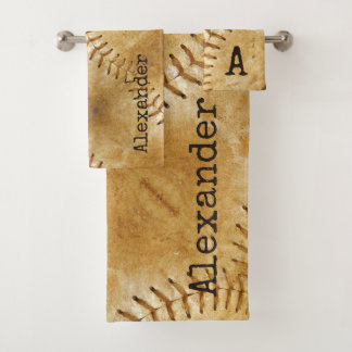 Conjunto De Toalhas Vintage Cream Sports Baseball Bath Totoset