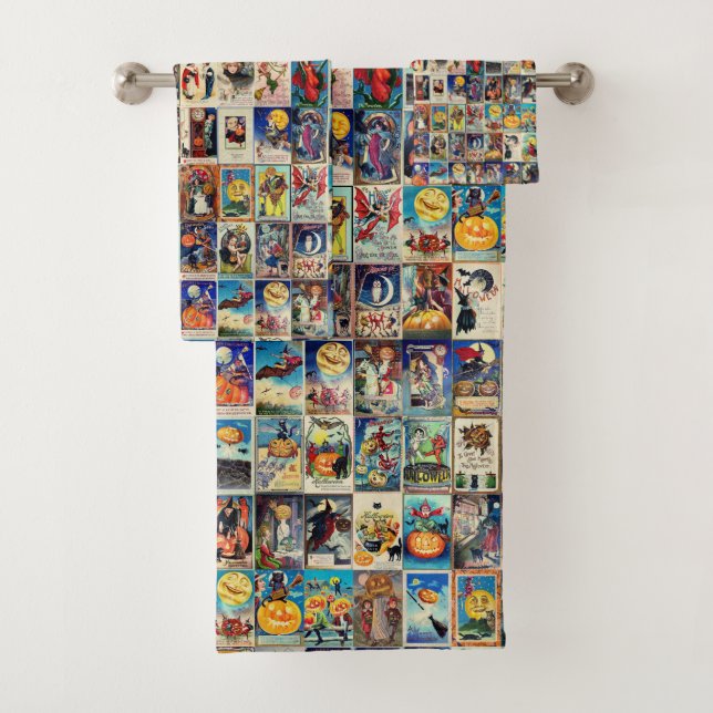 Conjunto De Toalhas Vintage Halloween Ephemera (Insitu)